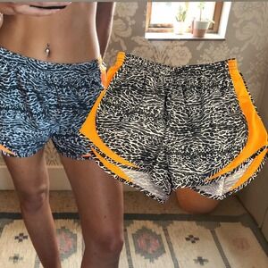 Nike Dri-FIT Tempo Running Shorts Leopard Animal Print Orange Medium